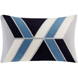 New Ink+Ivy Embroidered Abstract Oblong Pillow